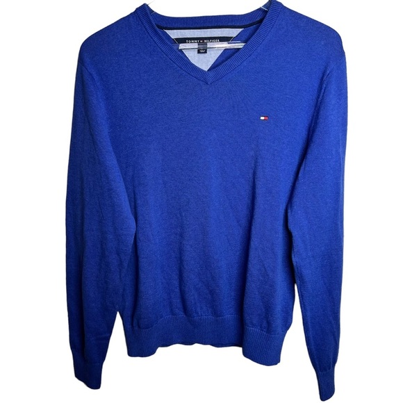 Blue Long Sleeve Tommy Hilfiger Men’s Pullover Sweater - Picture 1 of 7